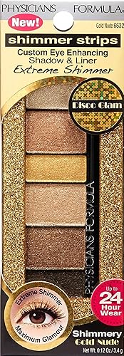 Miniatura 4 de Physicians Formula Strips Custom Eye Enhancing Extreme Shimmer Shadow and Liner Disco Glam, Gold Nude, 0.12 onzas
