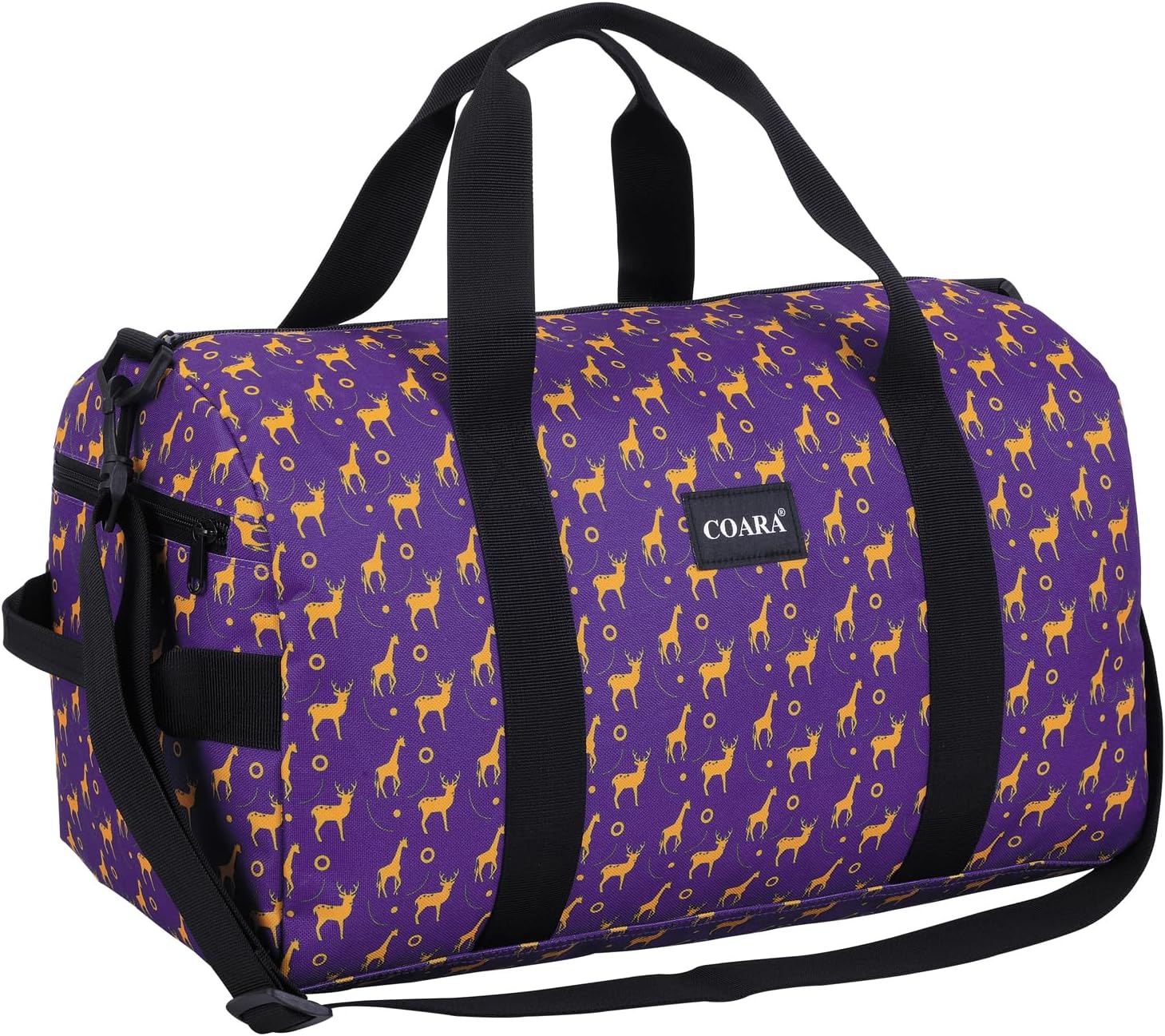 Kids Duffle Bag Overnight Bags for Boys and Girls Weekender Sleepover Carry-On Tote for Traveling Gym Sport Dance (Elks)