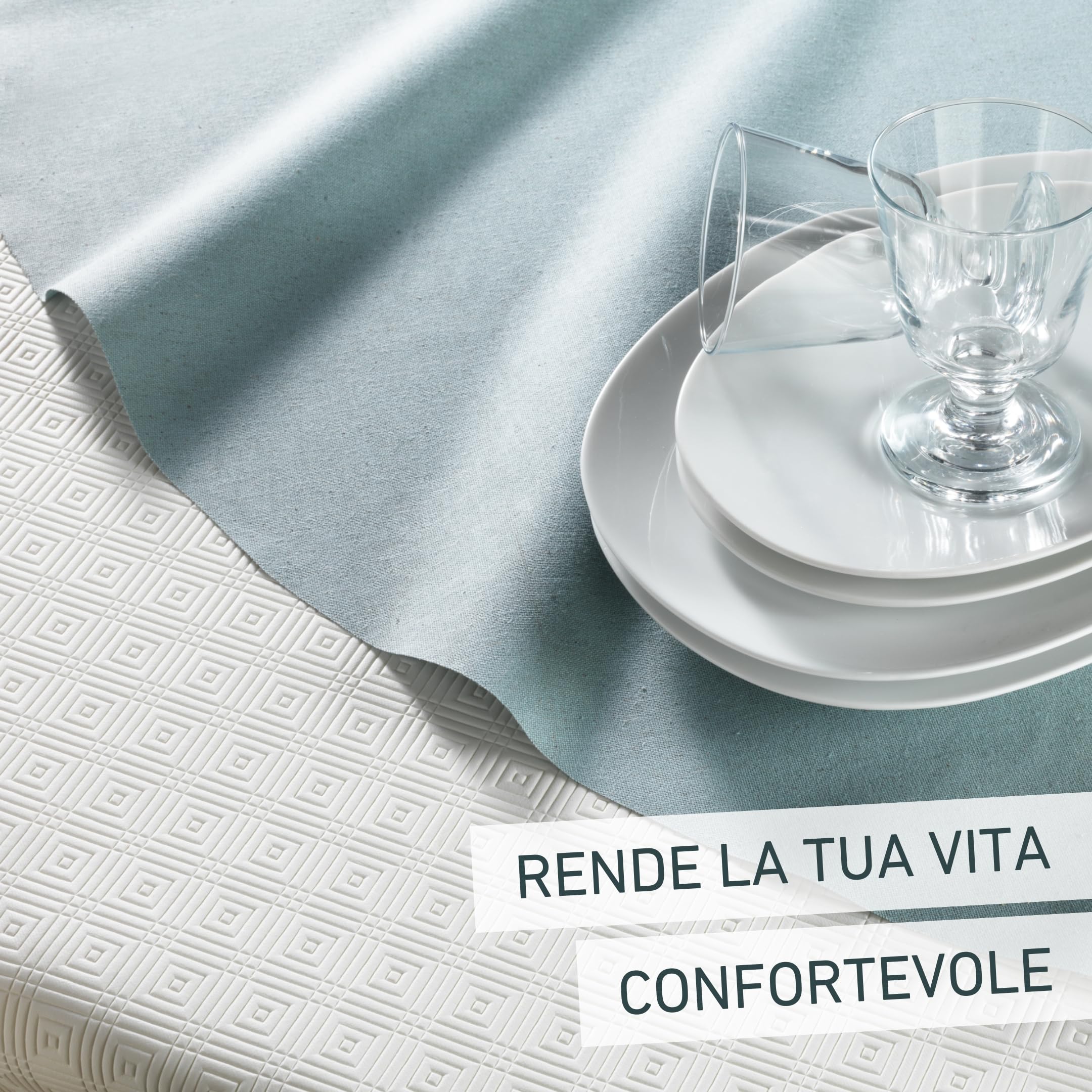 Venilia Proteggi tavola Bulgomme® PVC, Tovaglie, pulibile, sporcizia e Idrorepellente, Ammortizzatore, Ovale, Bianco, 135 x 220 cm, 53378