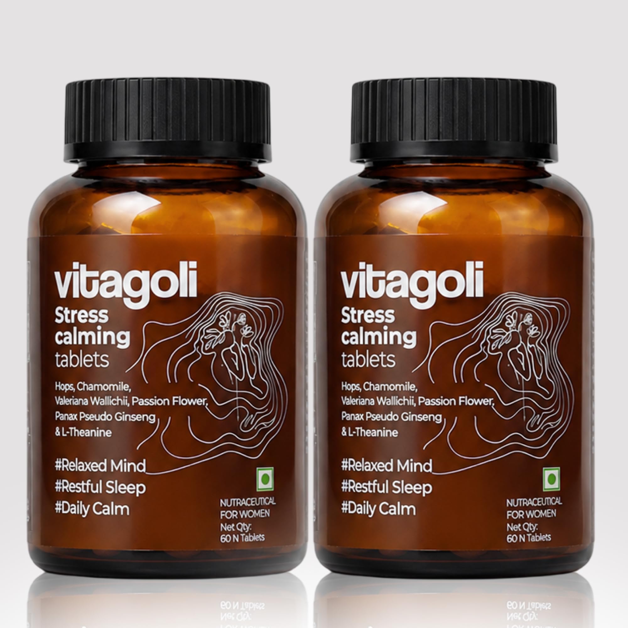 Anxiety Stress Relief Mood Calm Tablets Promote Relaxation, Better Sleep & Focus | L-Theanine, Chamomile, Valerian Root, Passion Flower, Hops & Panax Ginseng | Non Habit Forming | 10 Tablets — Amazon image 8