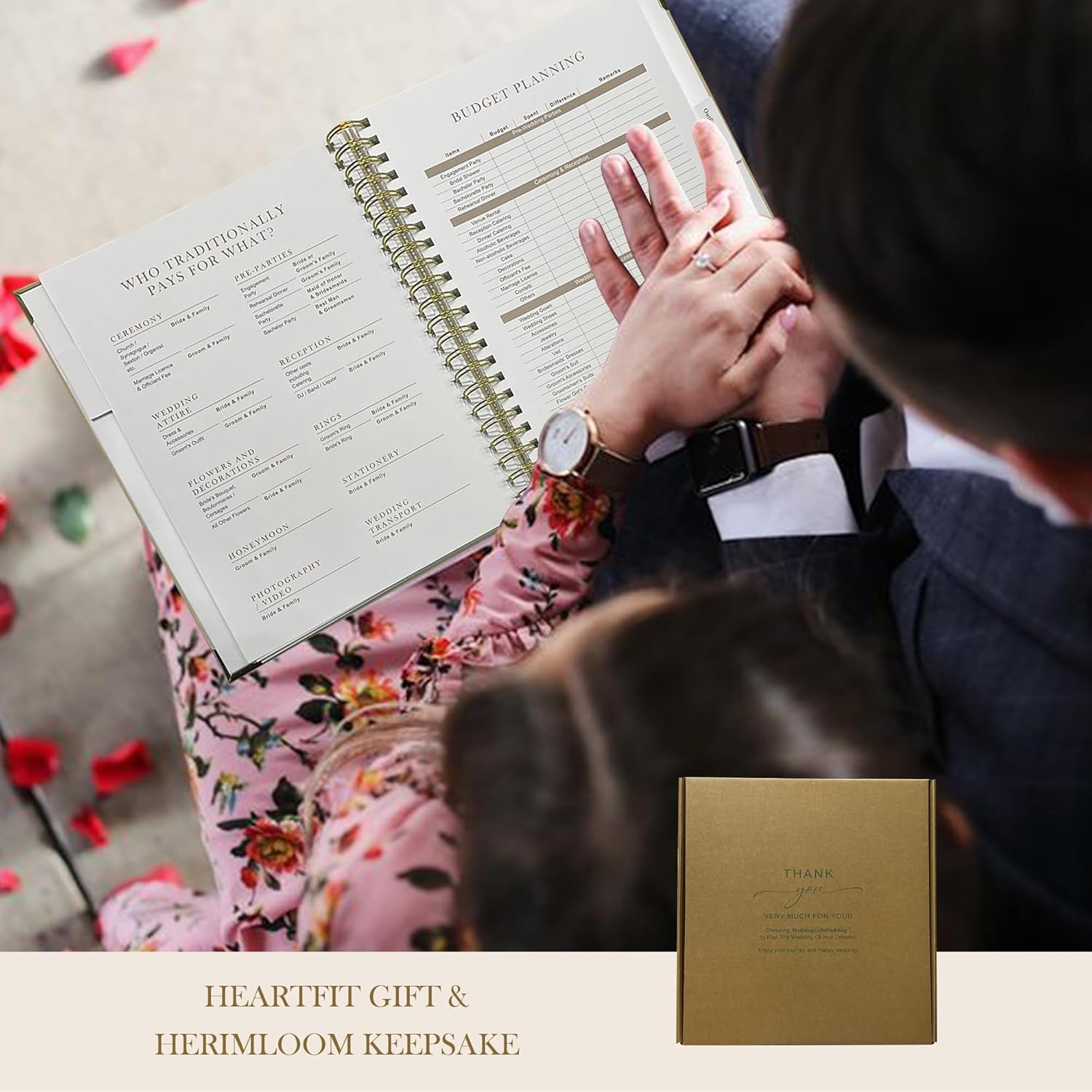 Wedding Planner Book and Organizer for Bride - Elegant Linen Cover Wedding Planning Binder with Checklists,Pockets & Calendars,Perfect Engagement Gifts for Couples(Cream) - Image 9