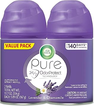 Air Wick Freshmatic 2 Refills Automatic Spray, Lavender & Chamomile, Air Freshener, 5.89 Ounce Pack of 2