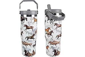 Horse Tumbler With Lid and Straw