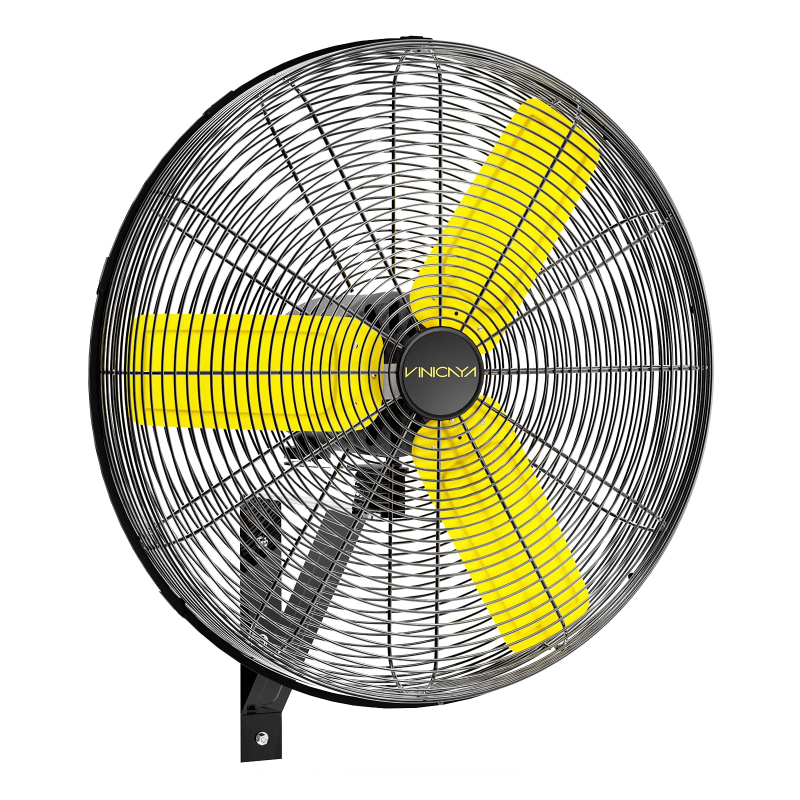 24 Inch Industrial Wall Fan Oscillating, 7800 CFM Commercial Metal Wall Mount Fans with Poweful Motor, 3 Speed, Heavy Duty Indoor for Warehouse, Workshops, and Garage, UL Listed