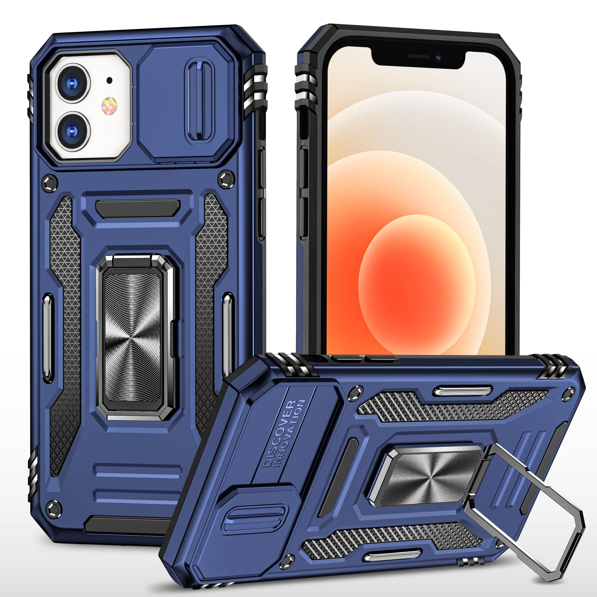 Cubix Polycarbonate Case Compatible With Apple iPhone 12 Pro/iPhone 12 (6.1 Inch) (Delta Corvi Series Back Cover) Case With Stand & Slider Camera Military Grade Drop Protection (Navy Blue) (B0BP26738M) Amazon Price History, Amazon Price Tracker