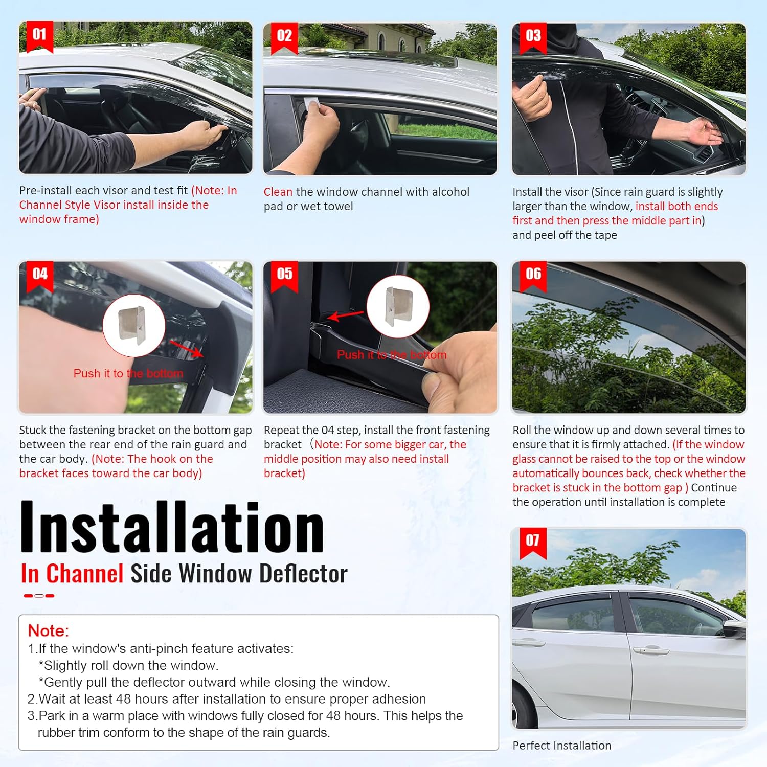 IKON MOTORSPORTS in Channel Window Visors Compatible with 2011-2017 BMW F25 X3, in Channel Style Injection PC Black Rain Guards, Side Window Wind Deflectors 4PCS