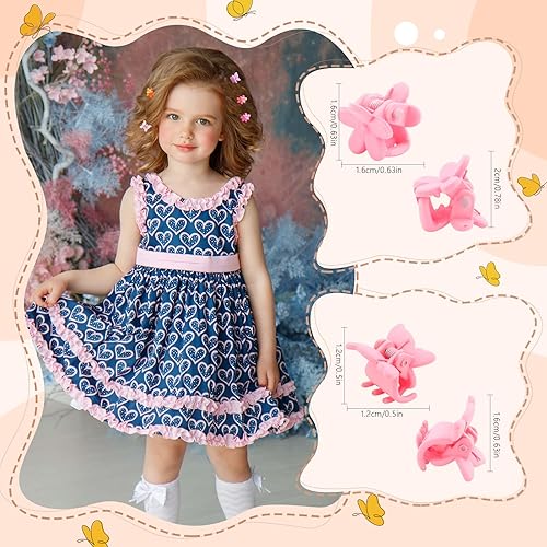 Miniatura 6 de CHANACO Juego de accesorios para el cabello de mariposa, 80 pinzas florales, mini pasadores y bonitos clips para niños pequeños para niñas y mujeres