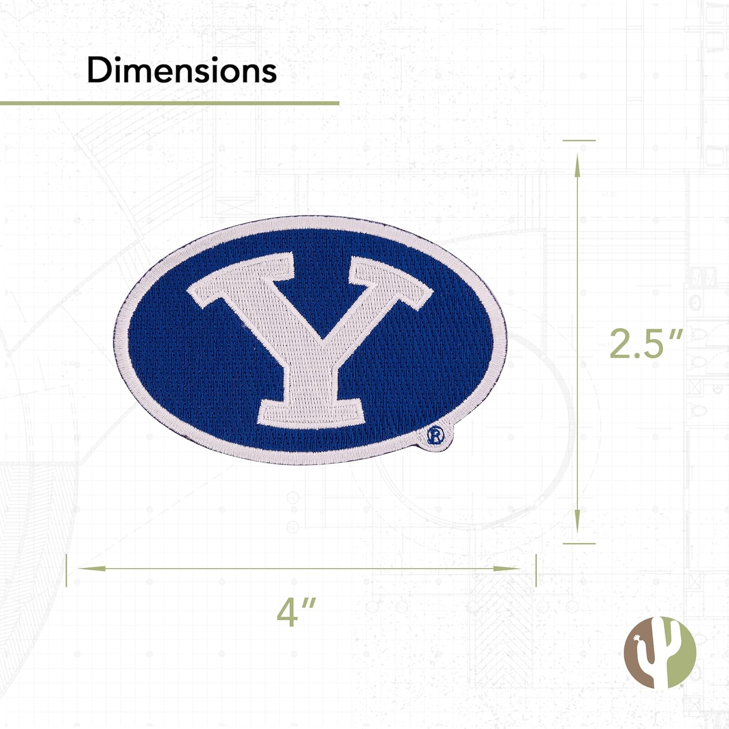 Desert Cactus Brigham Young University Patch – Embroidered Iron On/Sew On Applique for Blazers, Jackets, Backpacks, Bags, Hats & Tactical Gear – BYU Cougars (Patch - Design C) - Image 2