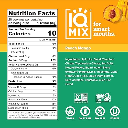 Miniatura 60 de IQMIX x Chef Thomas Keller - Polvo de Electrolitos para Hidratación – Fórmula 4 en 1 para Hidratación, Claridad Mental, Estado de Ánimo y