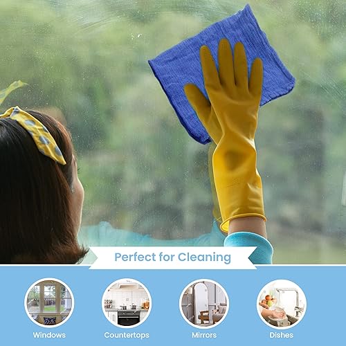 Miniatura 22 de A&A Wiping Cloth Toalleros quirúrgicos/Huck azules reciclados, toallas perfectas que no rayan y no pelan, toallas multiusos, caja de 5 libras