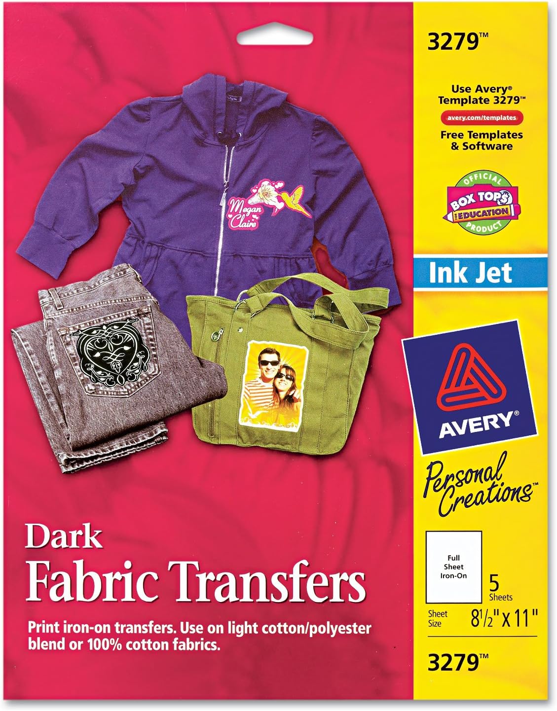 Amazon.com: Avery Printable T-Shirt Transfers, For Use on Dark Fabrics ...