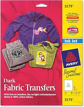 Amazon.com: Avery Printable T-Shirt Transfers, For Use on Dark Fabrics ...