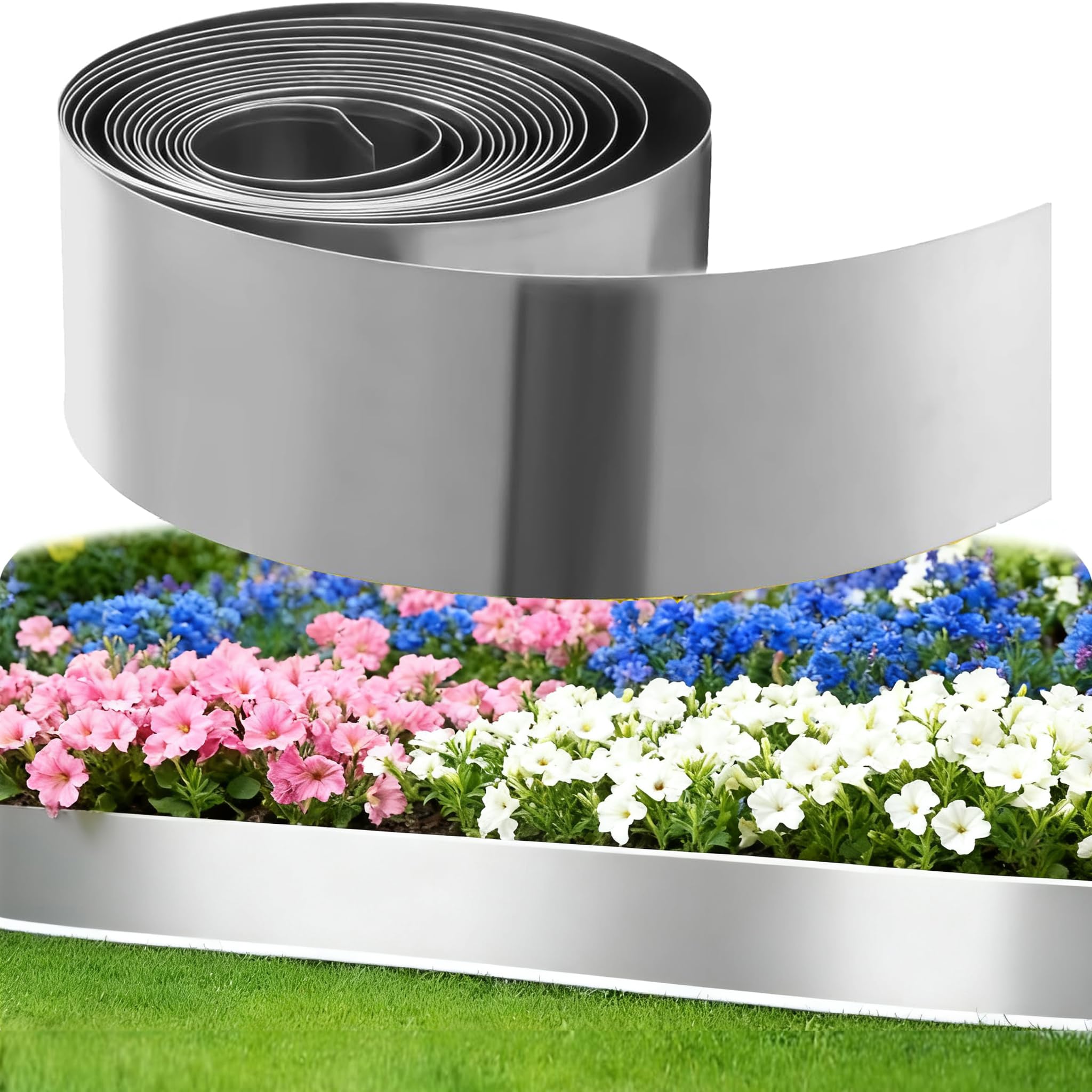 Rasenkante Metall Beeteinfassung 10m, Cortenstahl Rasenkante Höhe 15cm