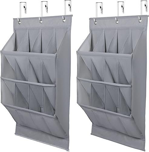 coastal rose Organizador de zapatos para colgar sobre la puerta, organizador de zapatos para puerta de armario con 24 bolsillos profundos y 6