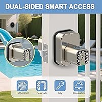 Vista 2 de IU53 - Cerradura de puerta con teclado y huella digital de doble cara, para todo tipo de clima, entrada biométrica totalmente impermeable