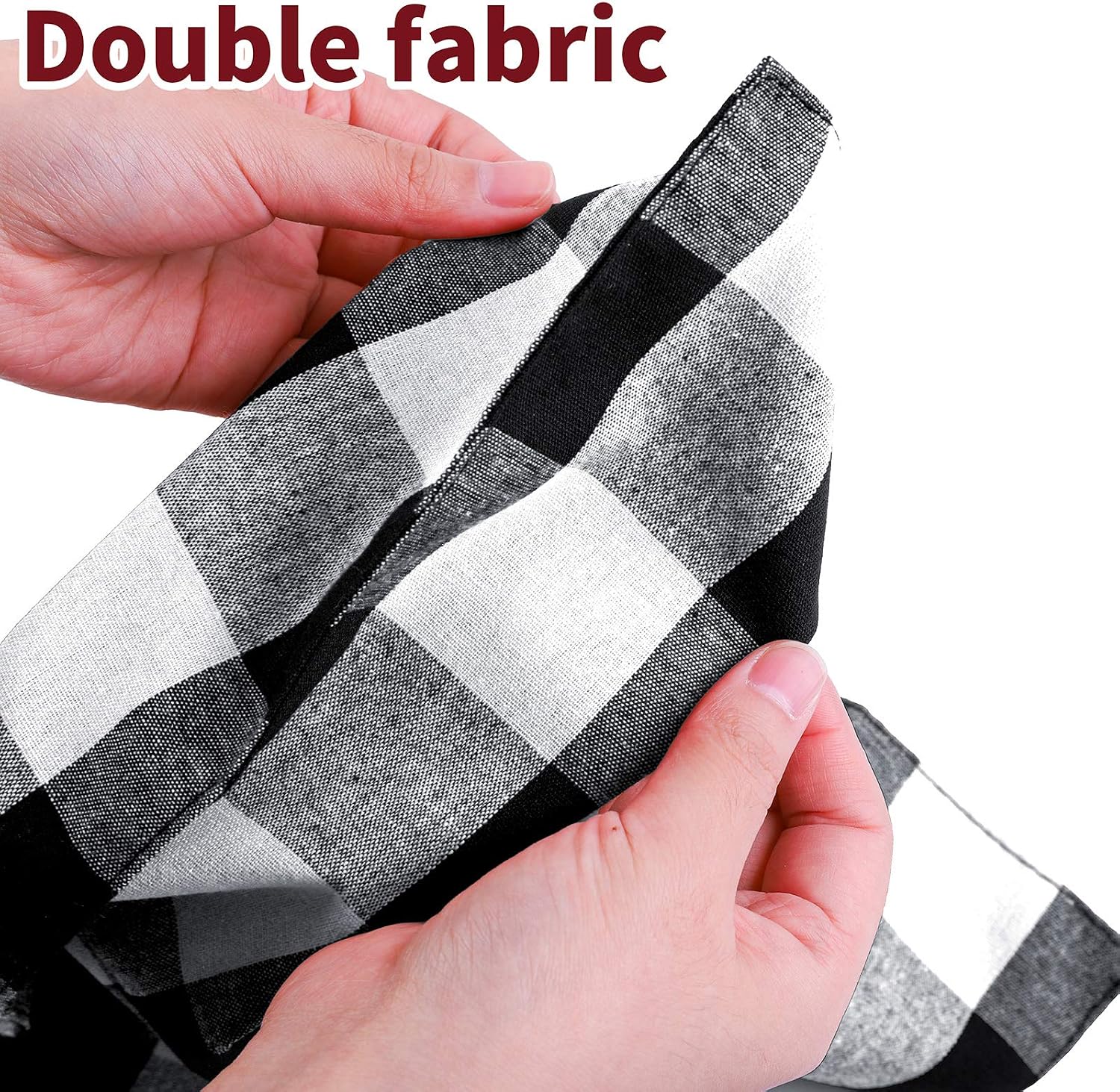 Elcoho 6 Pack 13 x 19 inches Double Layer Plaid Placemat Buffalo Plaid Checkered Placemats Place Mats Cotton Buffalo Placemats for Indoor Outdoor Plaid Home Decoration