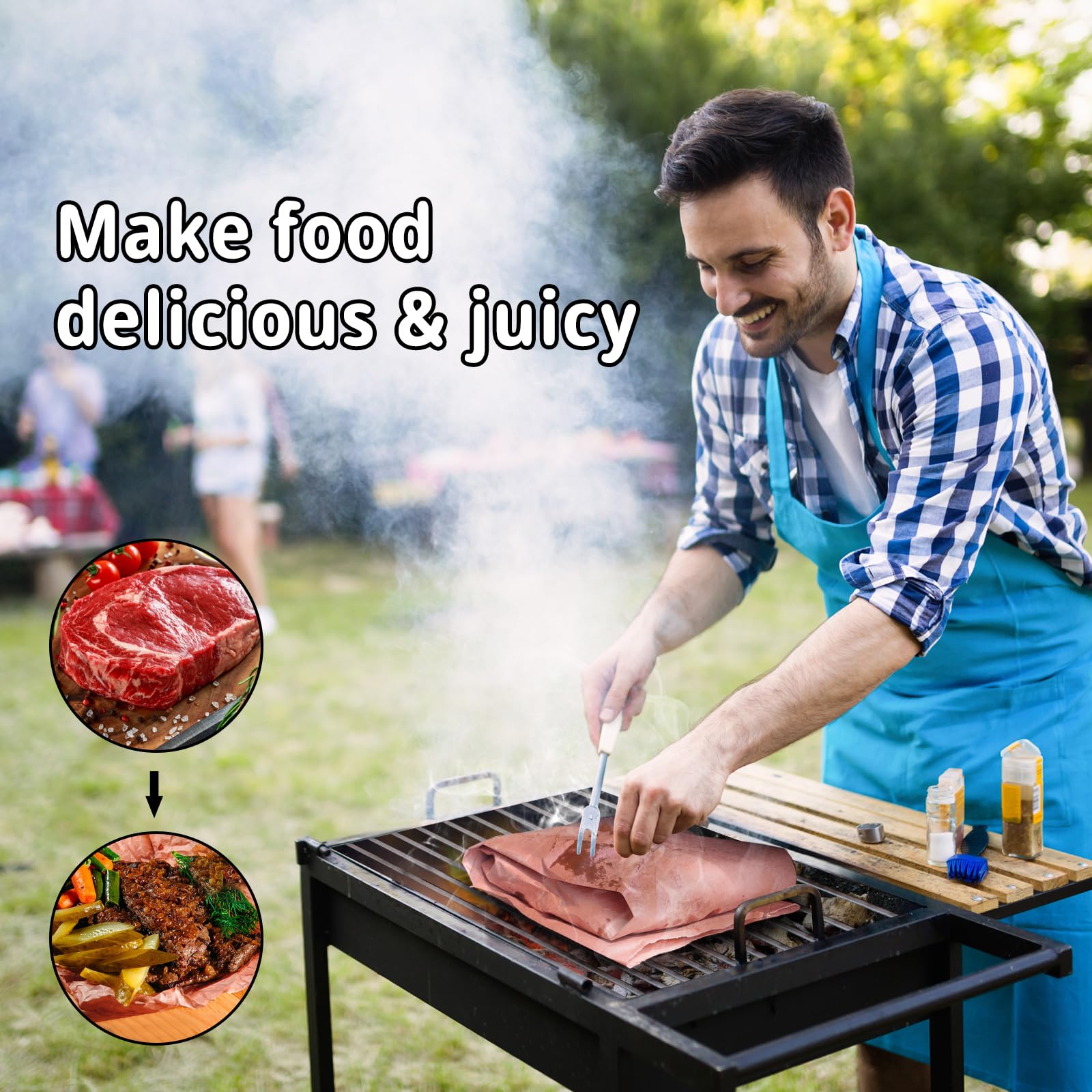 Pink Butcher Kraft Paper Roll Peach Wrapping Paper 15