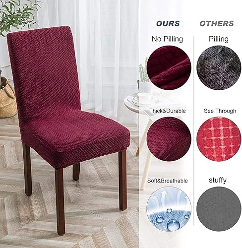 Miniatura 10 de Fundas elásticas para sillas de comedor o de cocina, fundas para sillas Parson