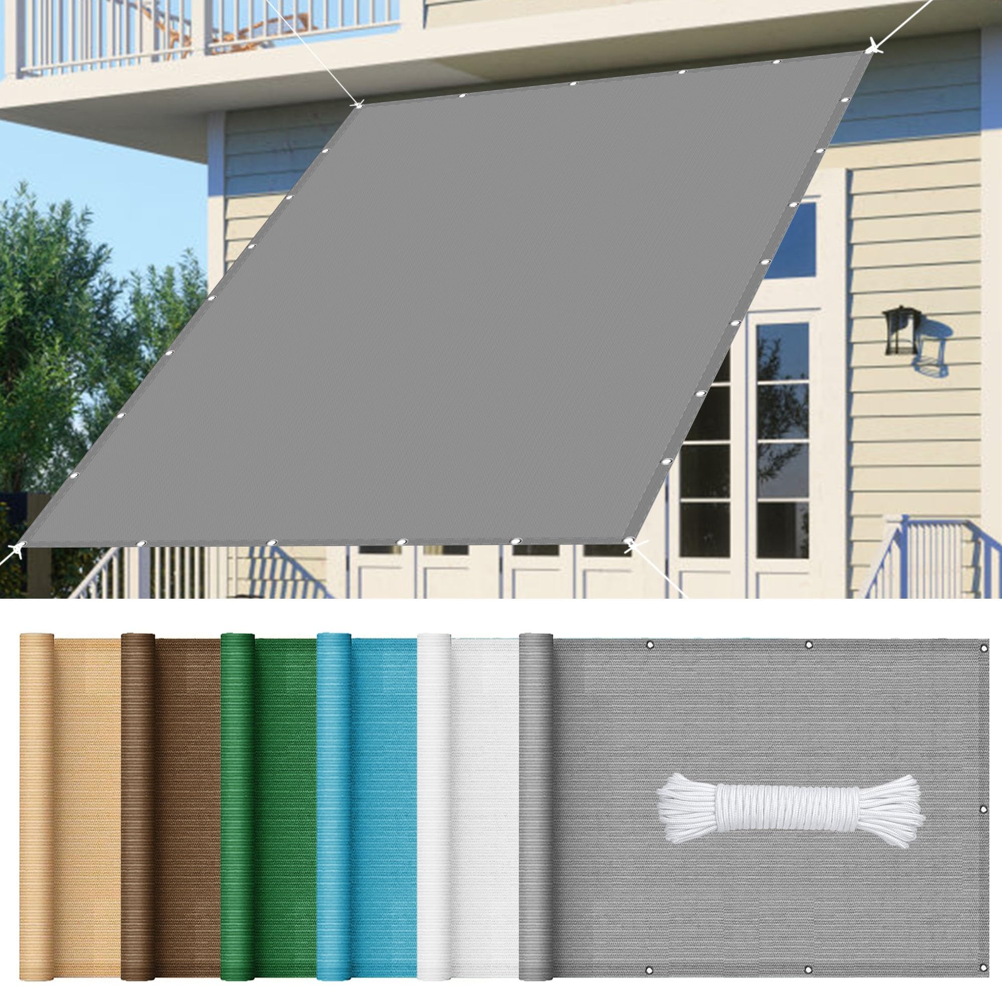 Voile d'ombrage anti UV pour protéger la terrasse et la piscine du soleil
