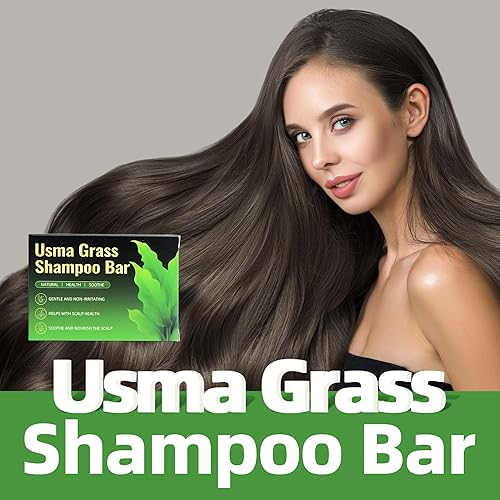 Miniatura 2 de Usma Grass - Barra de champú para adelgazar el cabello, champú sólido de rutina de jugo Usman para engrosar y oscurecer, pérdida de cabello de