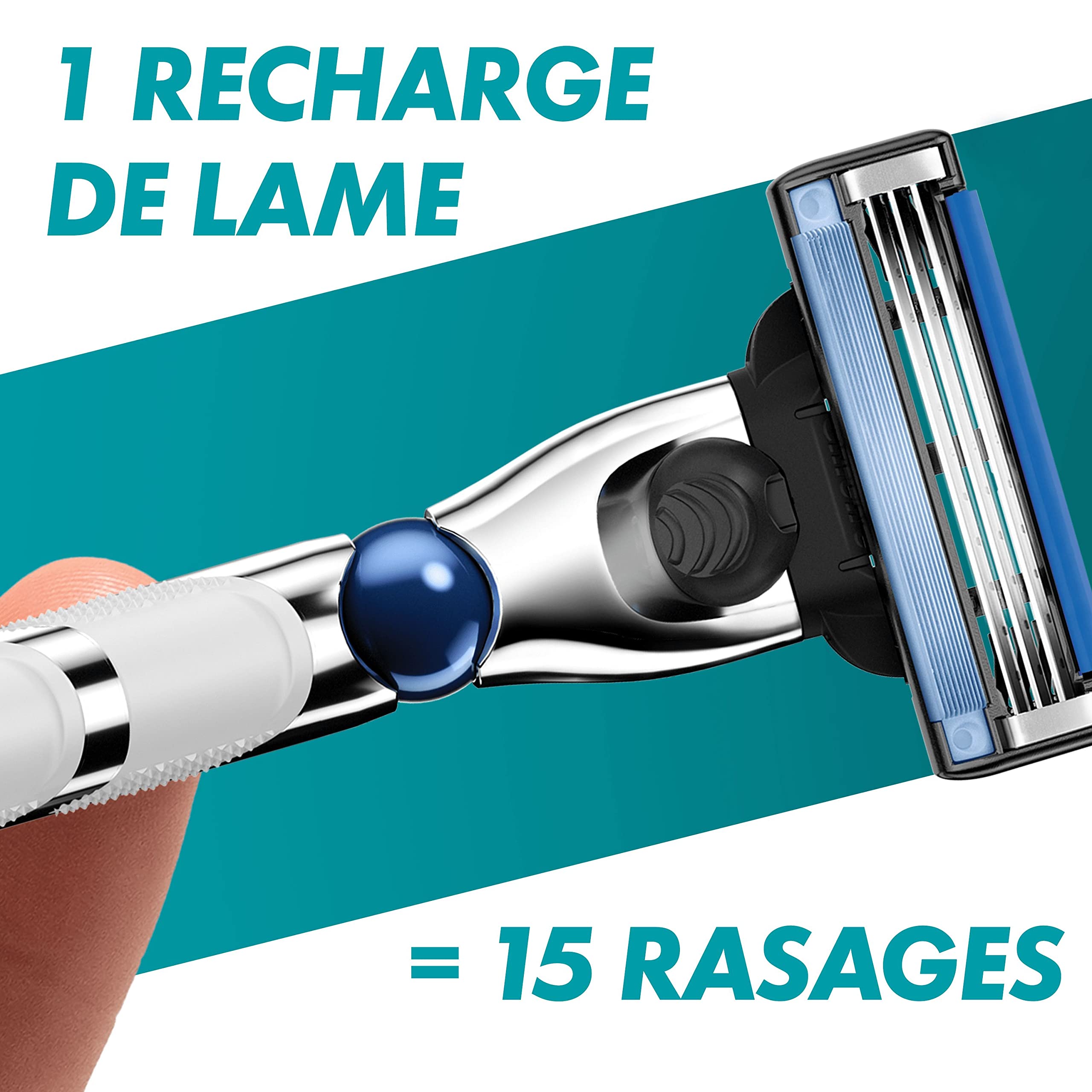 Gillette Mach3 Turbo Ersatz-Rasierklingen für Herren, 3 Klingen, 16 Ersatzklingen