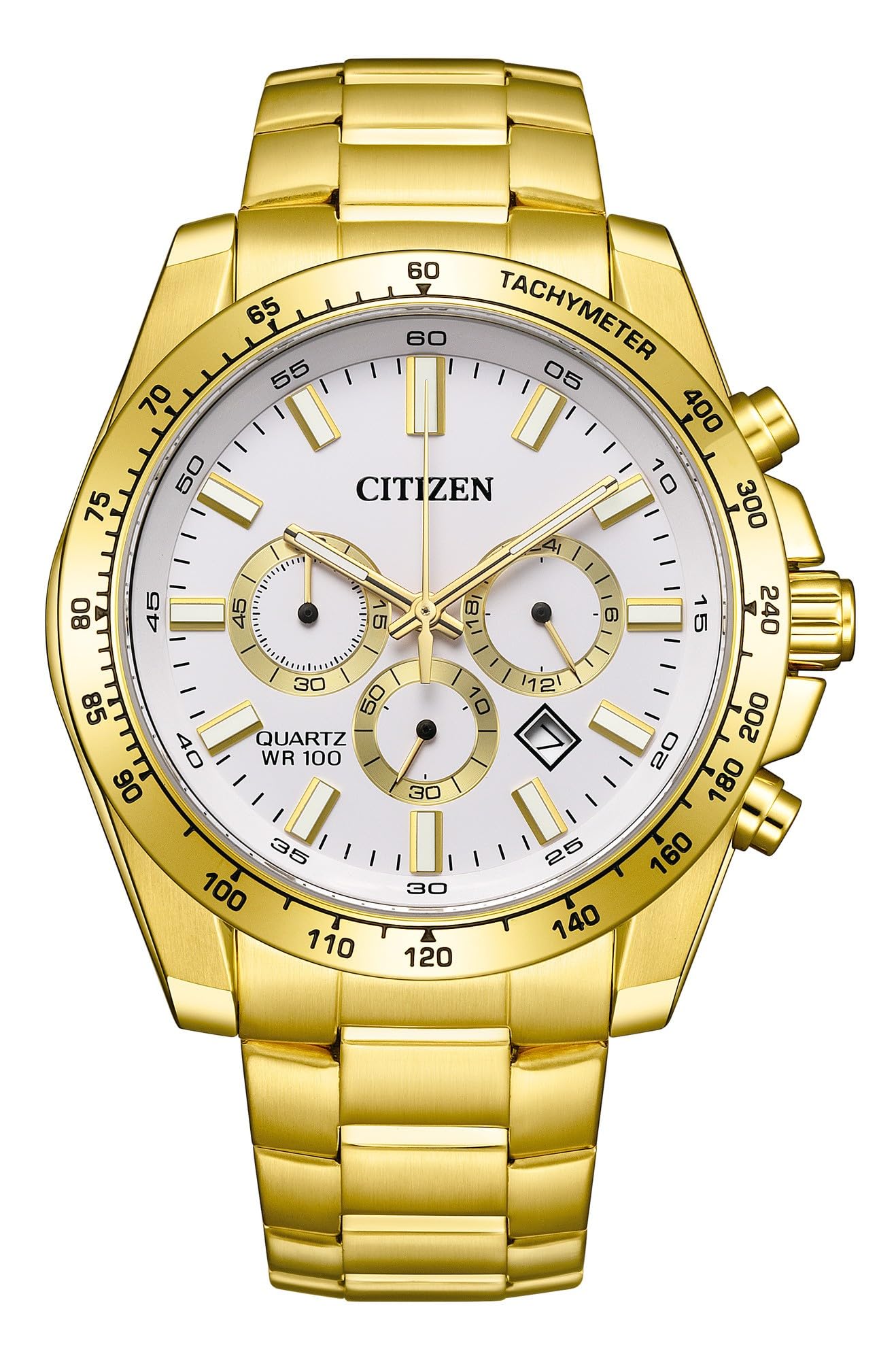 CITIZEN ゴールドメタル置時計 Citizen AN8232-53A Quartz Chronograph Men's Watch – Silver-Tone