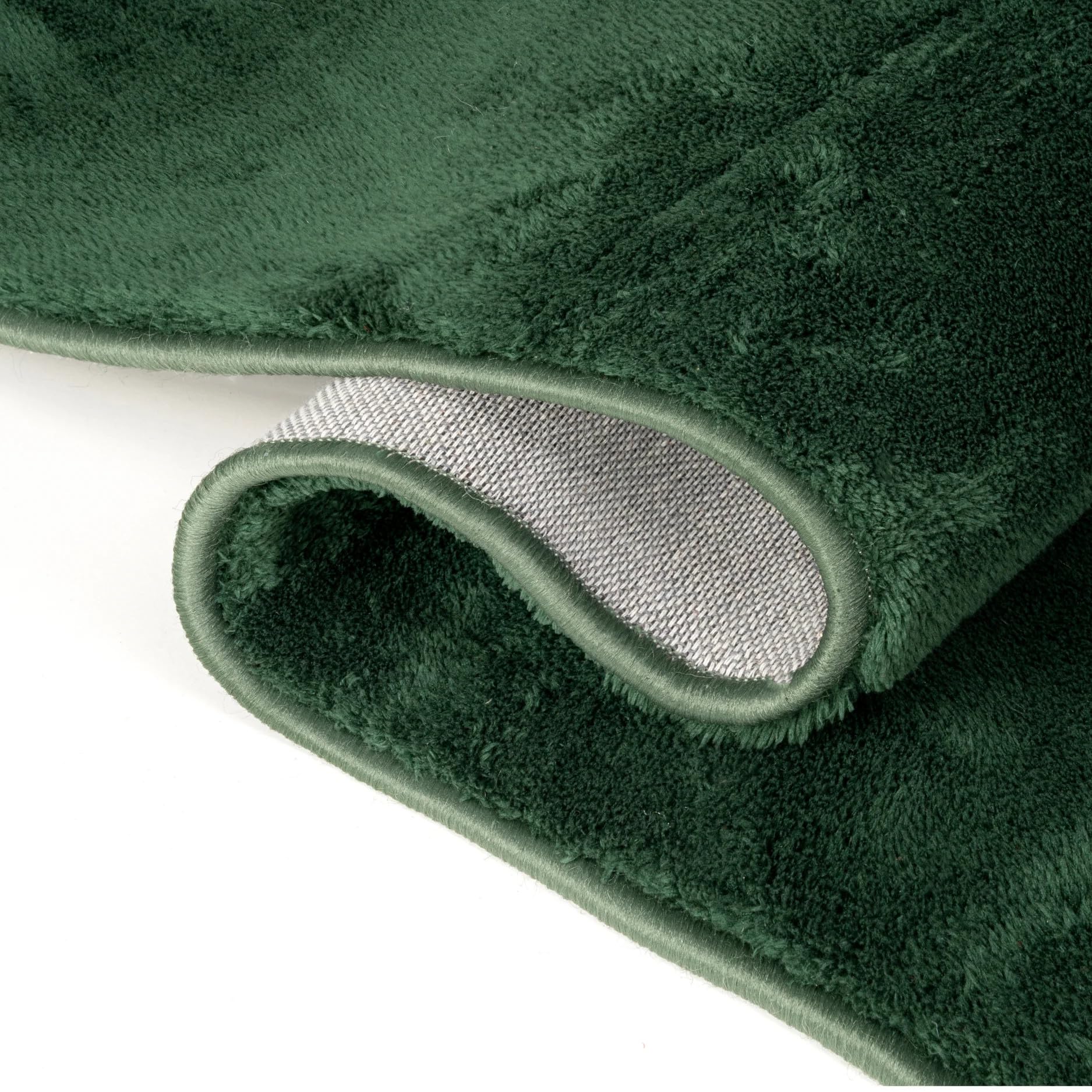 Tappeto rotondo Ø200 cm verde bottiglia Plush - in pelliccia sintetica a pelo corto - Soffice a pelo corto per soggiorno, camera da letto e cameretta