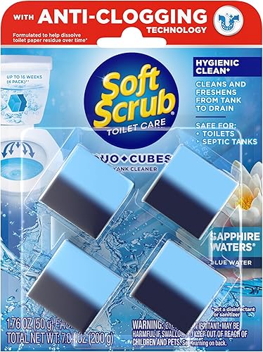 Miniatura 10 de Soft Scrub DuoCubes Limpiador de inodoro en tanque, 2 unidades, aguas de zafiro (paquete de 7)