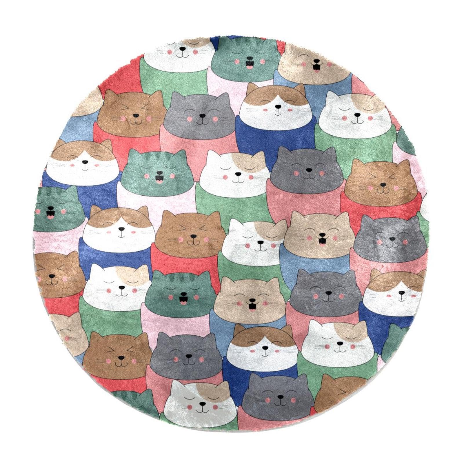 Tapis chat doux pour chambre d'enfant et salon moderne 70 cm