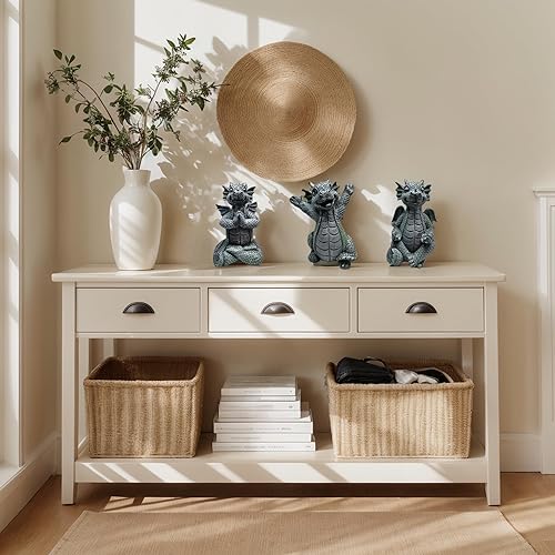 Miniatura 6 de YUERVIEW Estatuas de figuras de dragón de dibujos animados, escultura de dinosaurio de dragón de dibujos animados, lindo adorno de dragón bebé para