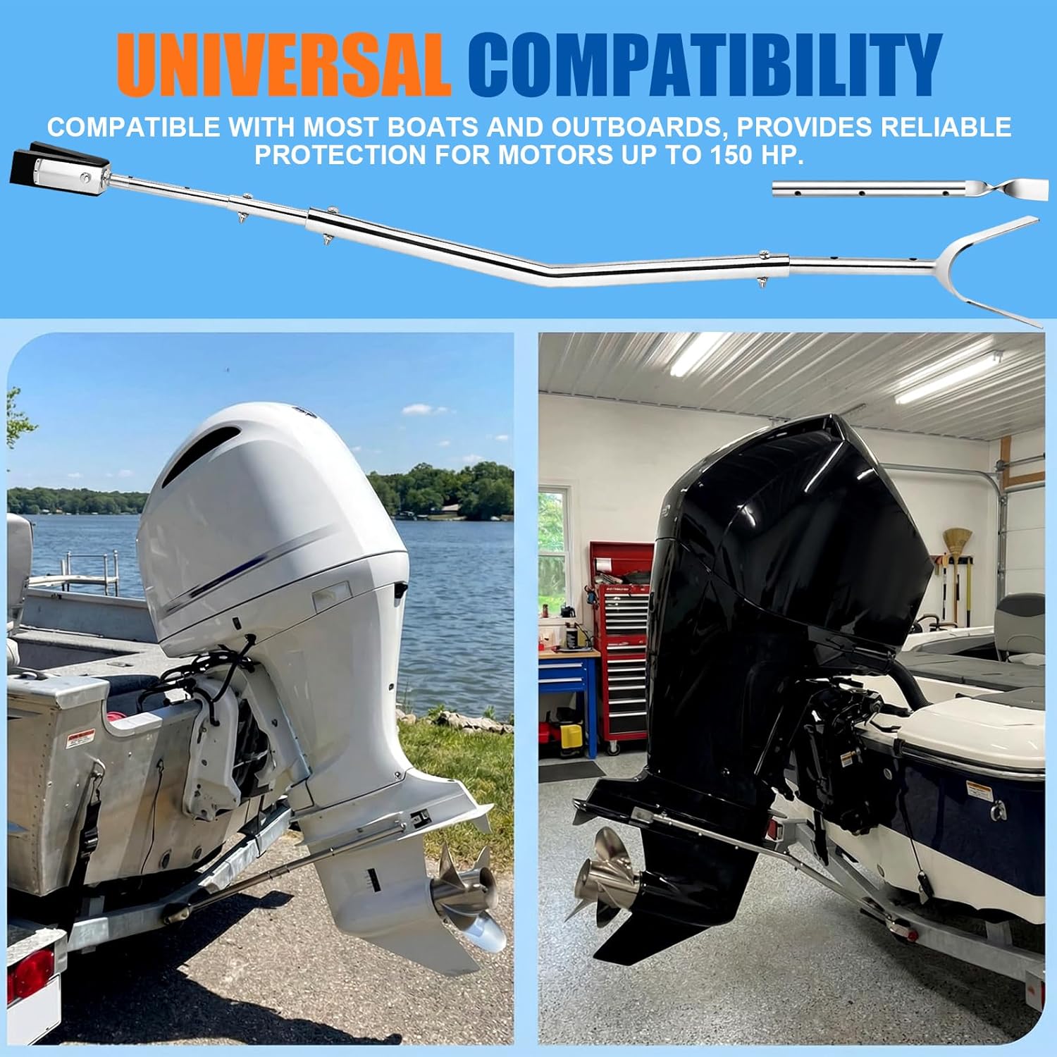 Heavy-Duty Adjustable Transom Saver for Outboard Motors, 28" to 59" Motor Bracket Support, Boat Trailer Accessories for Boat Transport