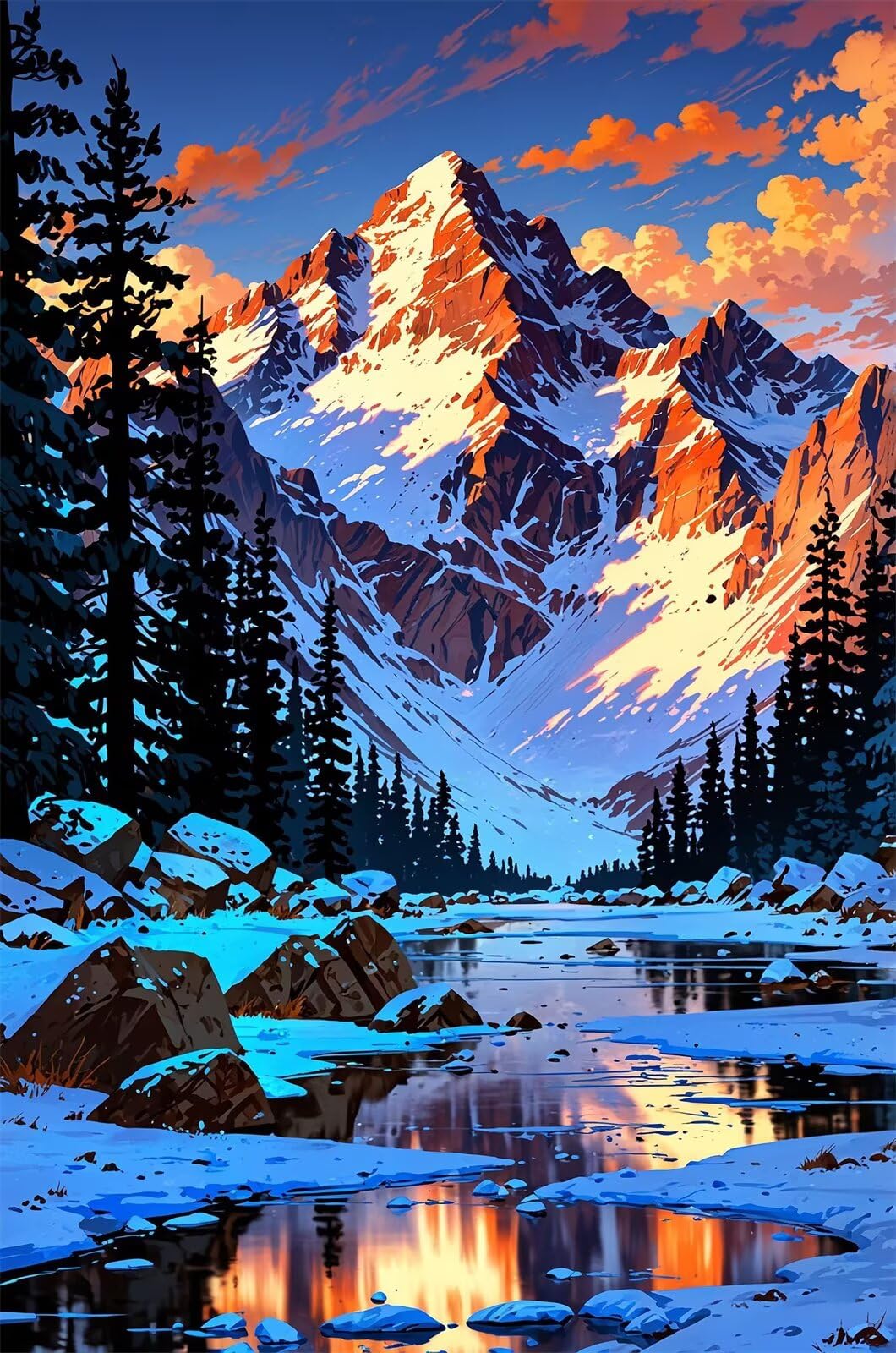 Puzzle 3000 sztuk śnieżna góra, puzzle niemożliwe, łamigłówki, łamigłówki, gry logiczne dla całej rodziny, puzzle dla dorosłych 3000 sztuk 122 x 81 cm