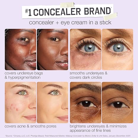 tarte shape tape blur concealer stick - Full Coverage Crease-Proof Makeup, Diamond-Shaped Precision Tip for Instant Eye Lift Effect