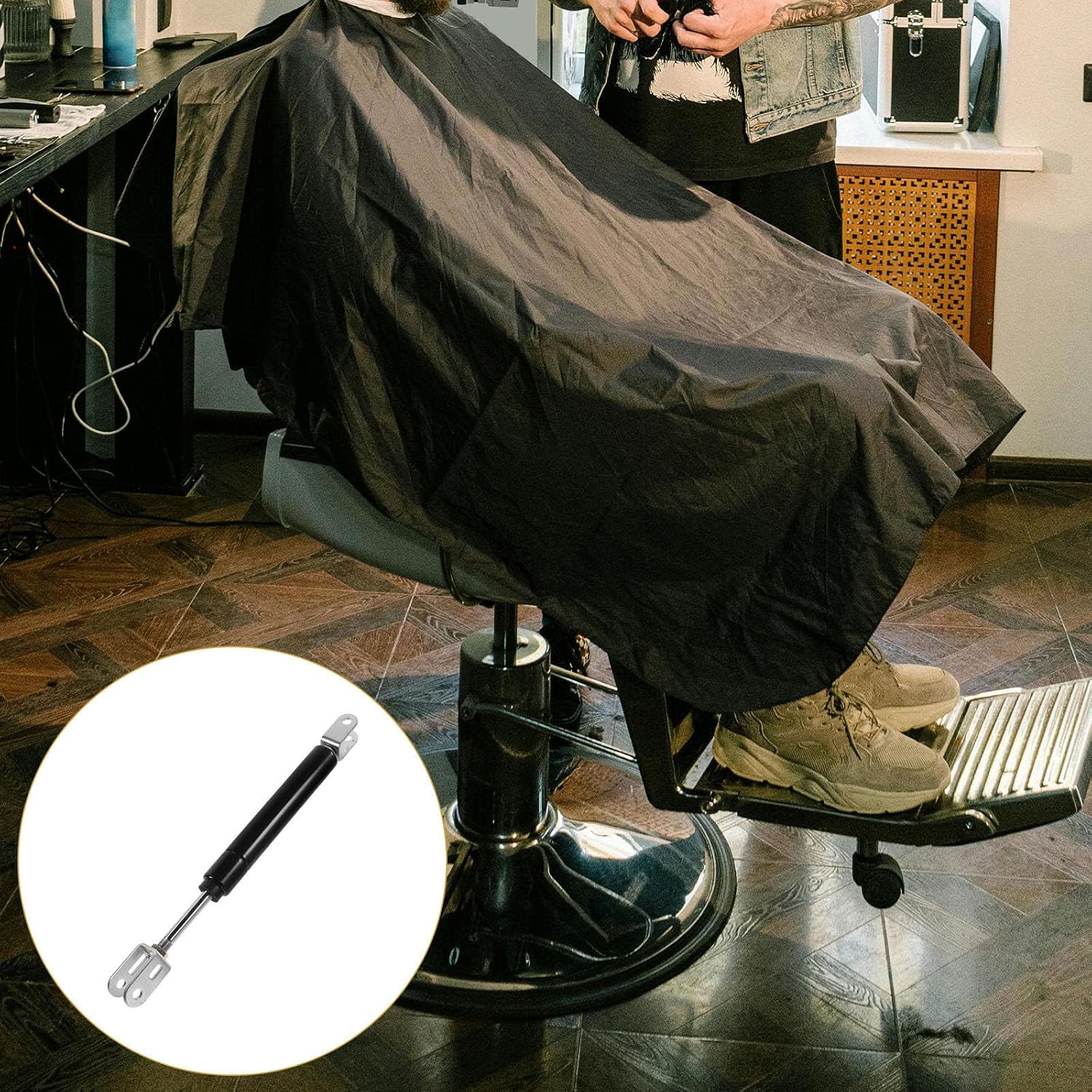 WOONEKY Hairdressing Chair Accessories Hydraulic Chair Pump Rod Salon Accessory Barber Replacement Hydraulic Pump Rod Part Gas Spring Mounting Salon Repair Iron