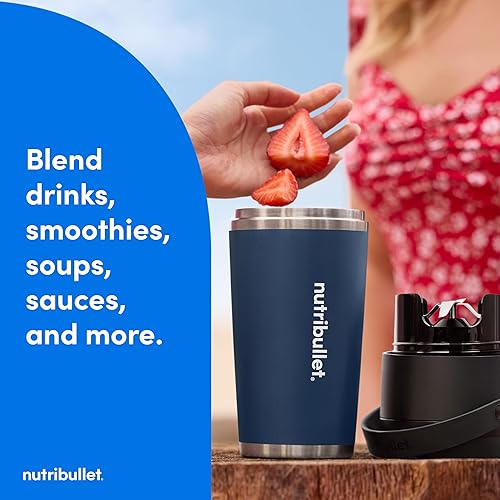 Miniatura 14 de nutribullet Batidora portátil con vaso aislante, inalámbrico, índigo mate, NBPB50350IND