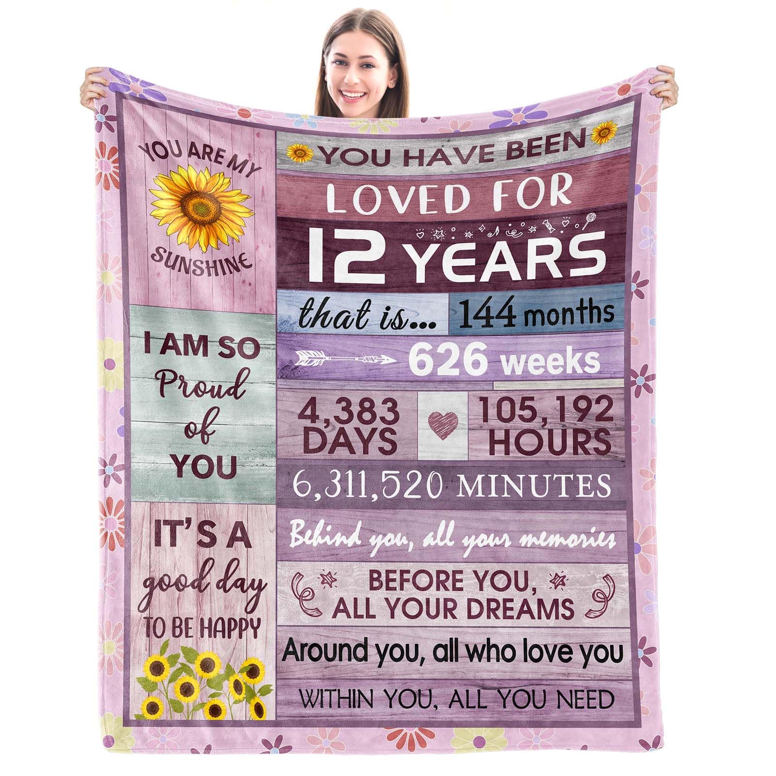 Blanket 12 Year Old Birthday Gifts MOTNSA Funny 12th Birthday