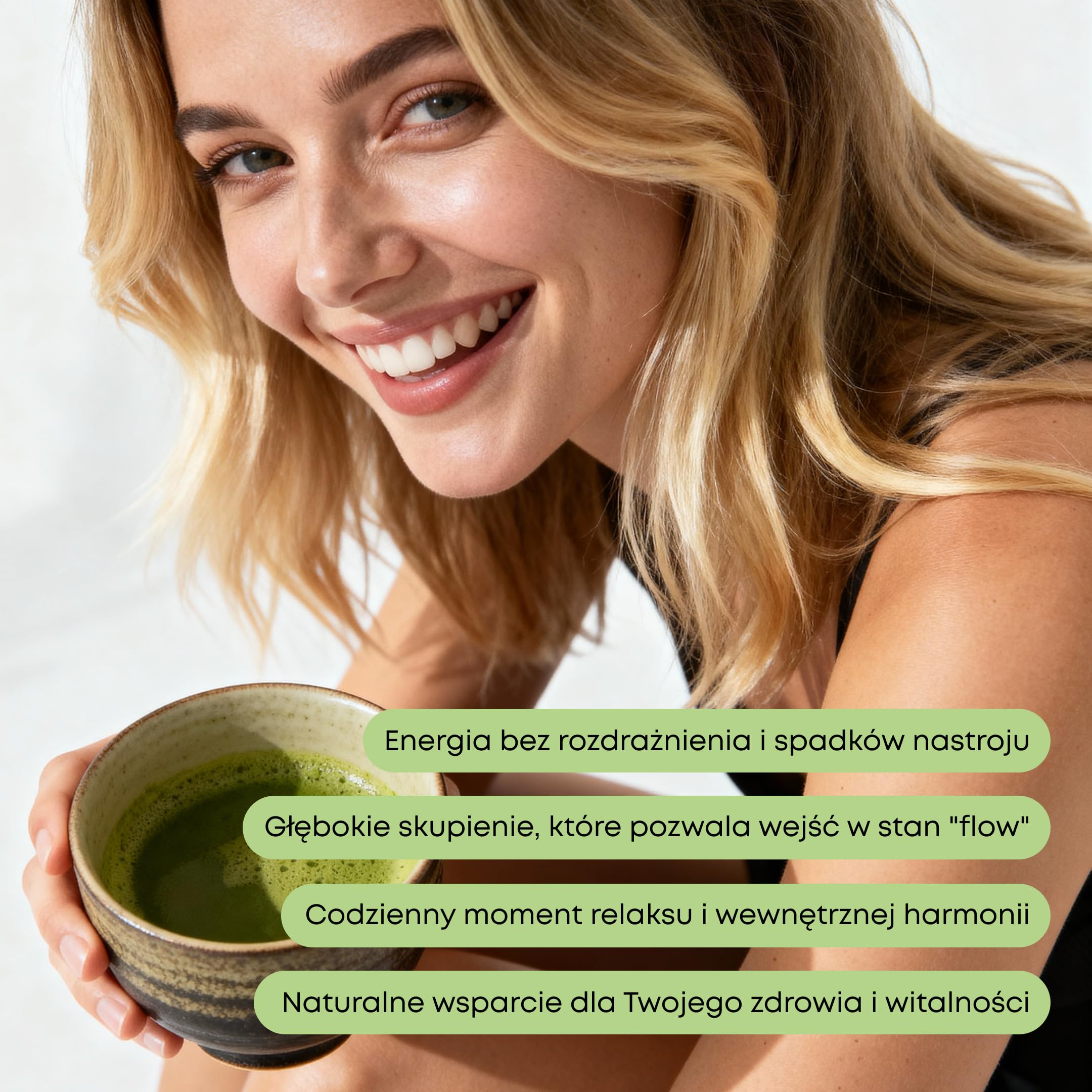 Supersonic Matcha Japońska Aichi 100 g – sproszkowana zielona herbata | Region Nishio (prefektura Aichi), jednoskładnikowa, wegańska, bez cukru, do latte i na zimno, parzona w 70°C, umami