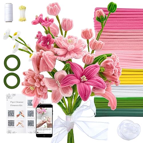 LENYNAL 500 Pcs Pastel Pipe Cleaners Craft Bulk, Pink Pipe