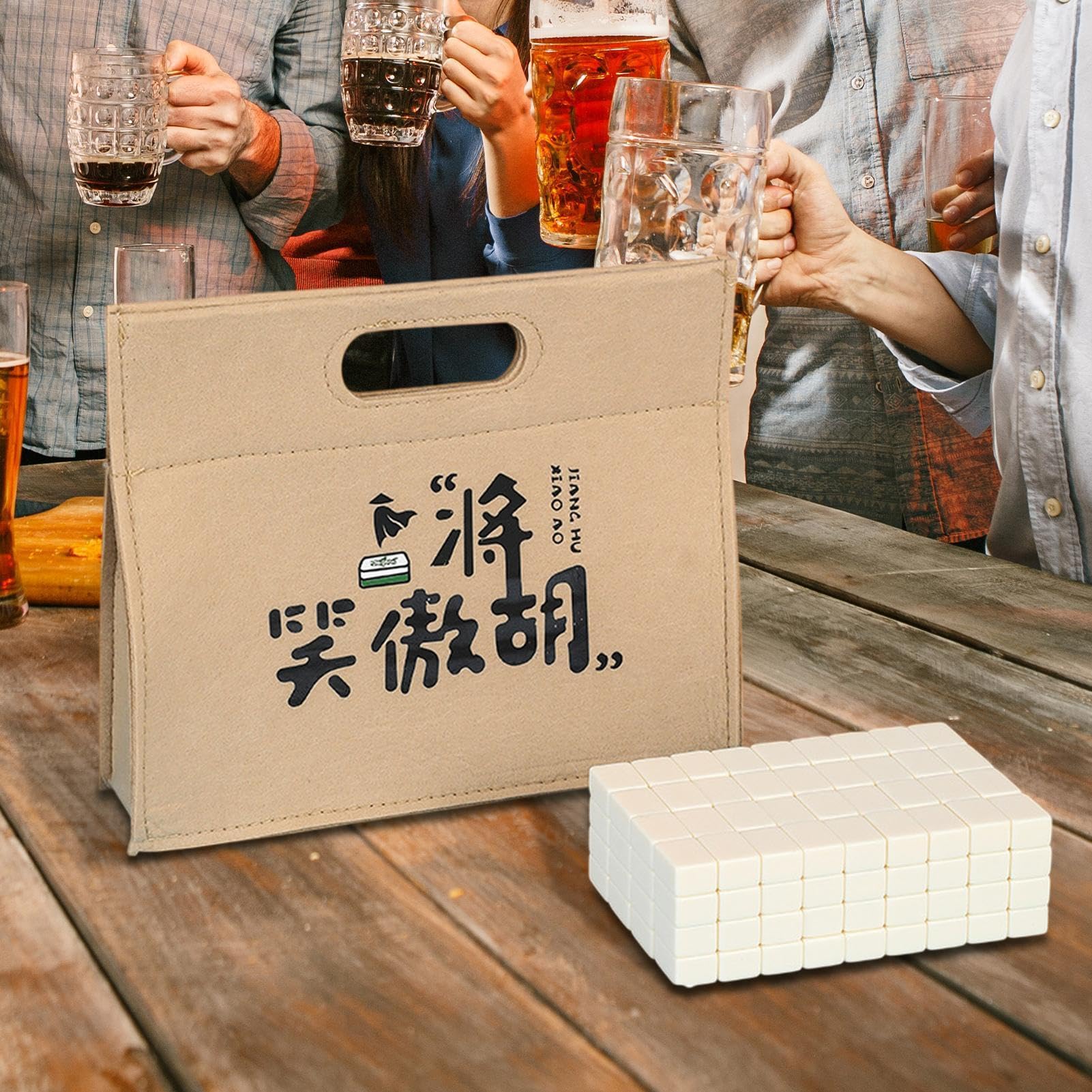 Podróżny zestaw Mahjong, zestaw płytek Mahjong Mała torba do przenoszenia