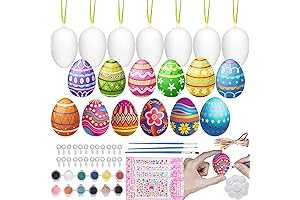 White Plastic Eggs - Set of 50 Paintable Blank Eggs for DIY...