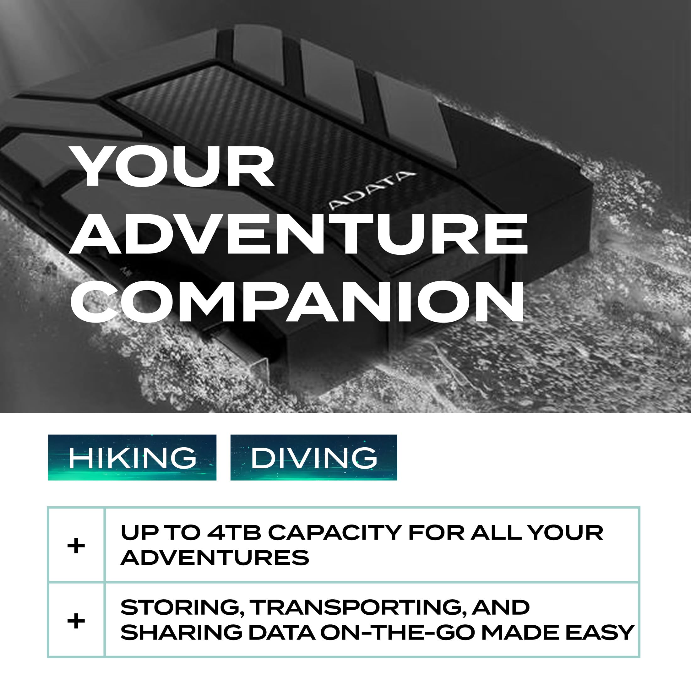 ADATA HD710 Pro 2TB: Rugged Waterproof Hard Drive -6