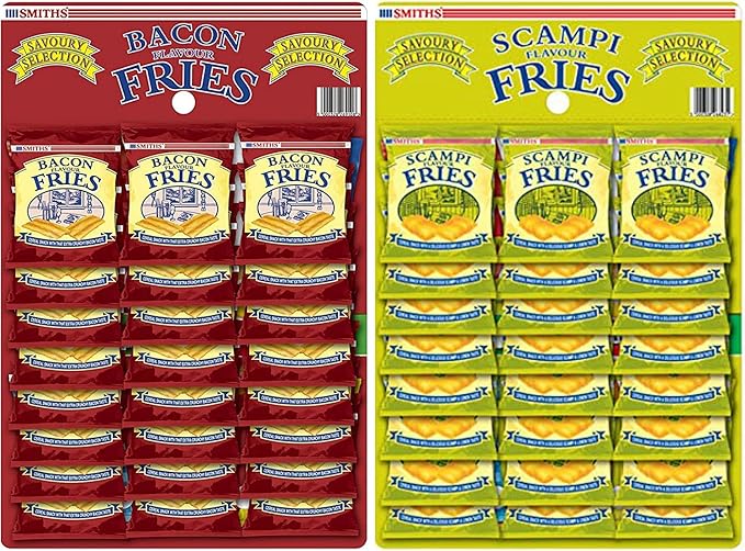 Smith's 48 x Mixed Fries Bacon Fries 24 x 24g and Scampi Fries 24 x 27g