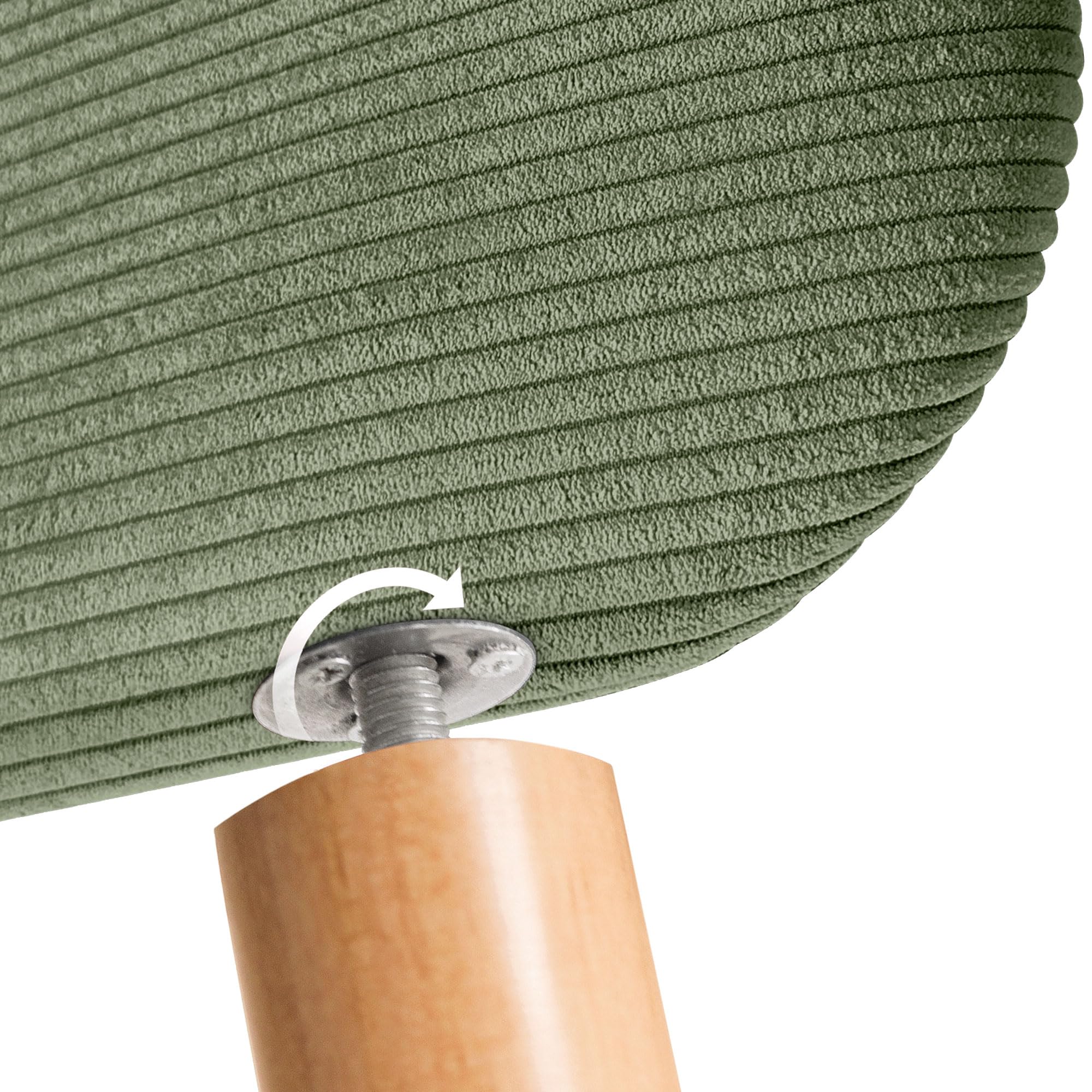 DHOME Cabecero Tapizado Liso Redondeado Pana Premium con Patas para Pared Acústicos Cabeceros Absorbentes Cabezal Cama Dormitorio (Verde Selva, 160cm)