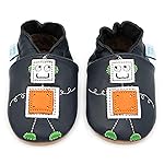 Dotty Fish Baby Shoes, Boys Soft Sole Leather Crib Shoes