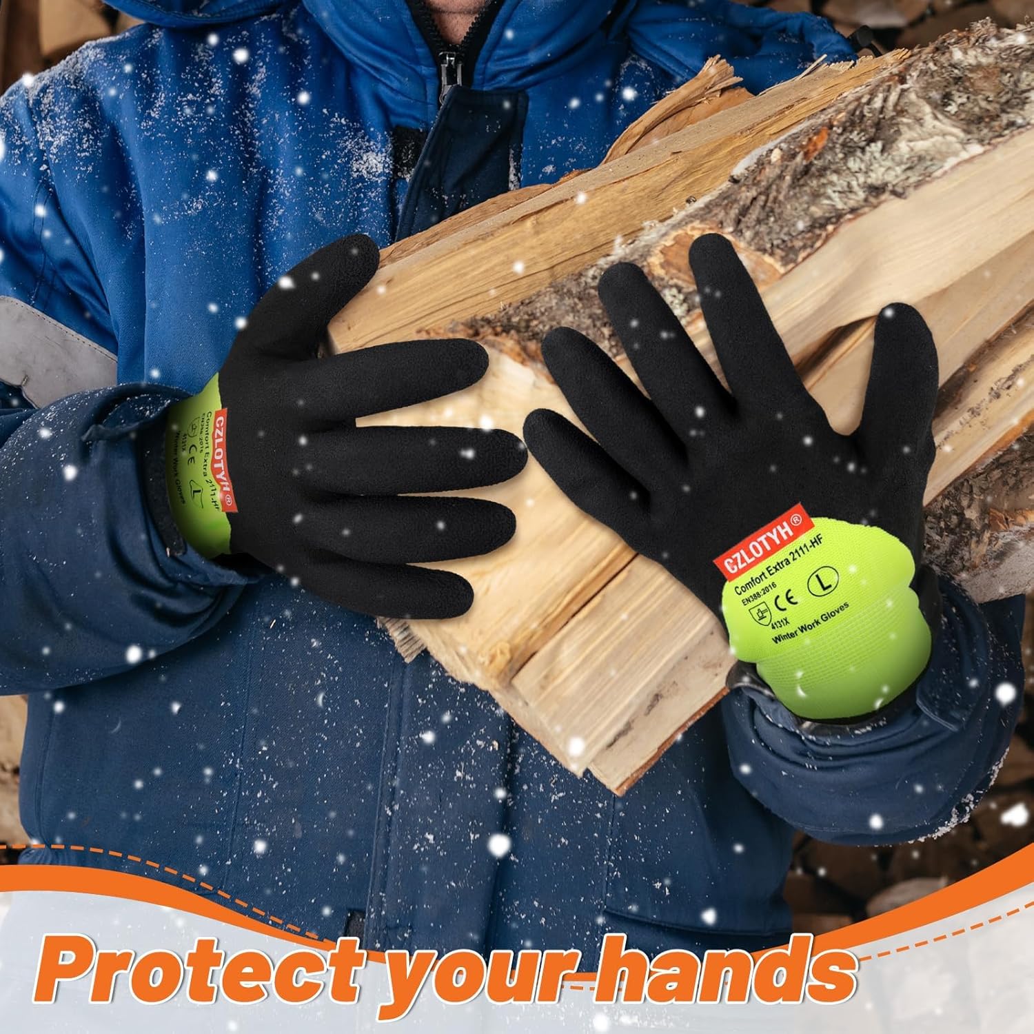 6 Pairs Winter Work Gloves for Men Women Waterproof Insulated Gloves Freezer Glove Thermal Winter Gloves