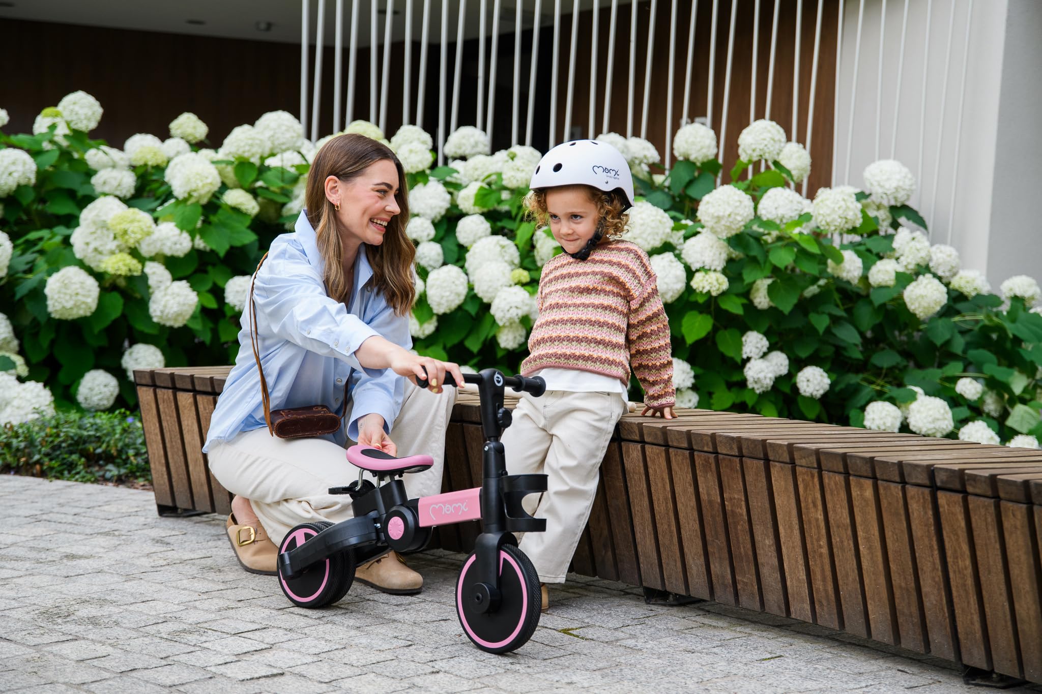 MoMi FILO 3in1 Triciclo Evolutivo per bambini 1-3 anni - Bici Senza Pedali Pieghevole, sella regolabili, pedali rimovibili - Tricicli con portabicchiere e ruote in EVA