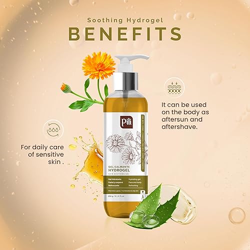 Miniatura 7 de Pili Natural Hidrogel | Gel calmante para la piel facial y corporal con extractos de árnica, caléndula, centella asiática y aloe vera, hidratante