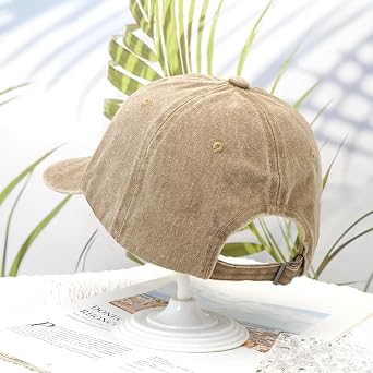 Vintage Baseball Cap for Men Women Washed Cotton Adjustable | Sports Hat Breathable Unisex Cap for Outdoor Running Golf (54-60cm)