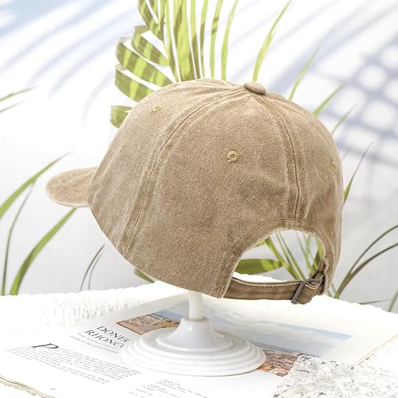 Vintage Baseball Cap for Men Women Washed Cotton Adjustable | Sports Hat Breathable Unisex Cap for Outdoor Running Golf (54-60cm)