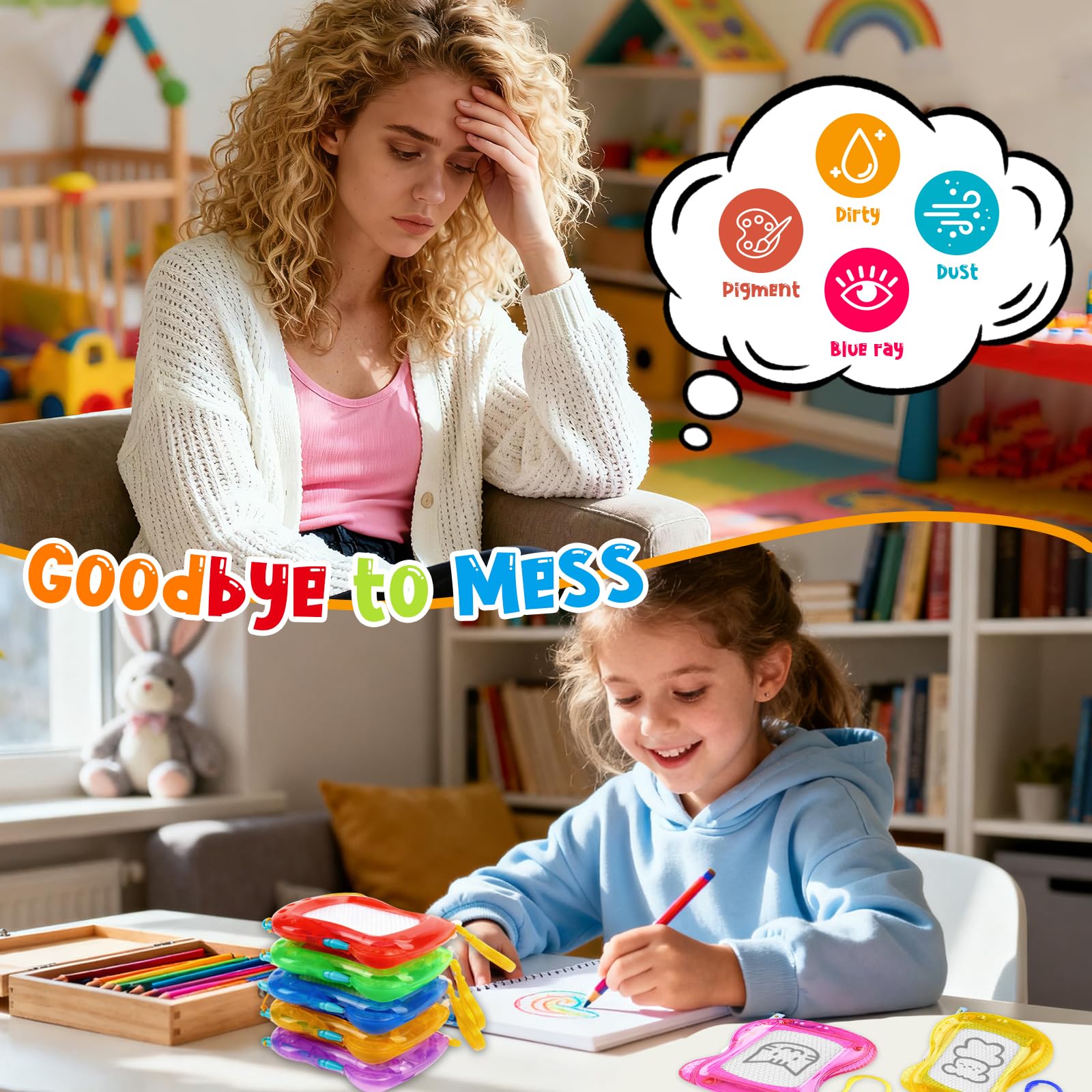 Ardoise Magique Tablette 2 Pièces Tablette Dessin Enfant LCD De 12 Ardoise Magique Tablette 2 Pièces Tablette Dessin Enfant LCD De 12